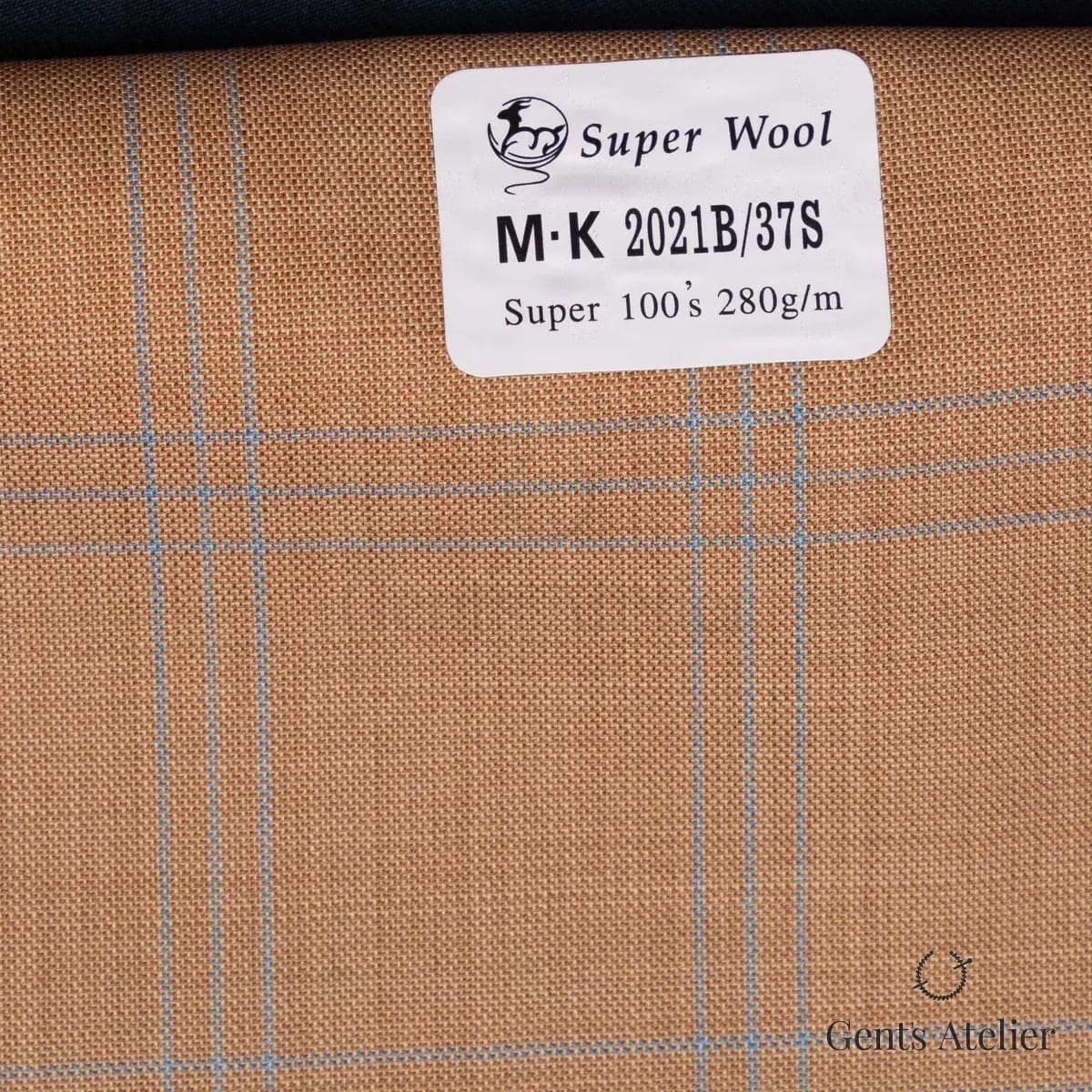 Образец ткани Gent's Colors M·K 2021B/37S с этикеткой, бежевый
