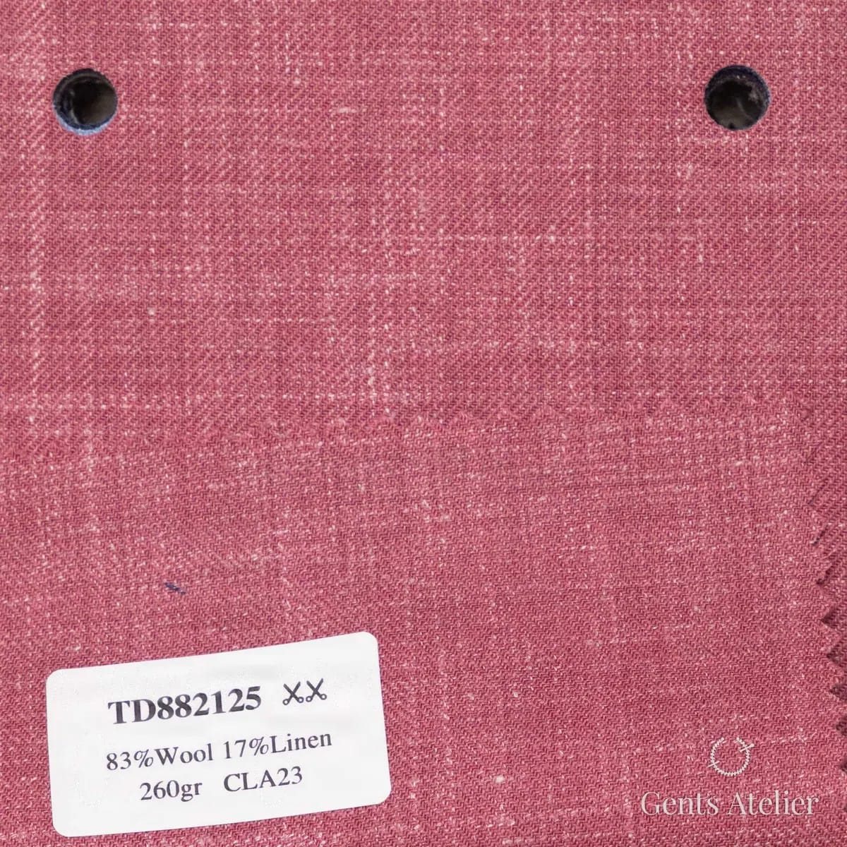 Образец ткани Dormeuil TD882125 с этикеткой, розовый