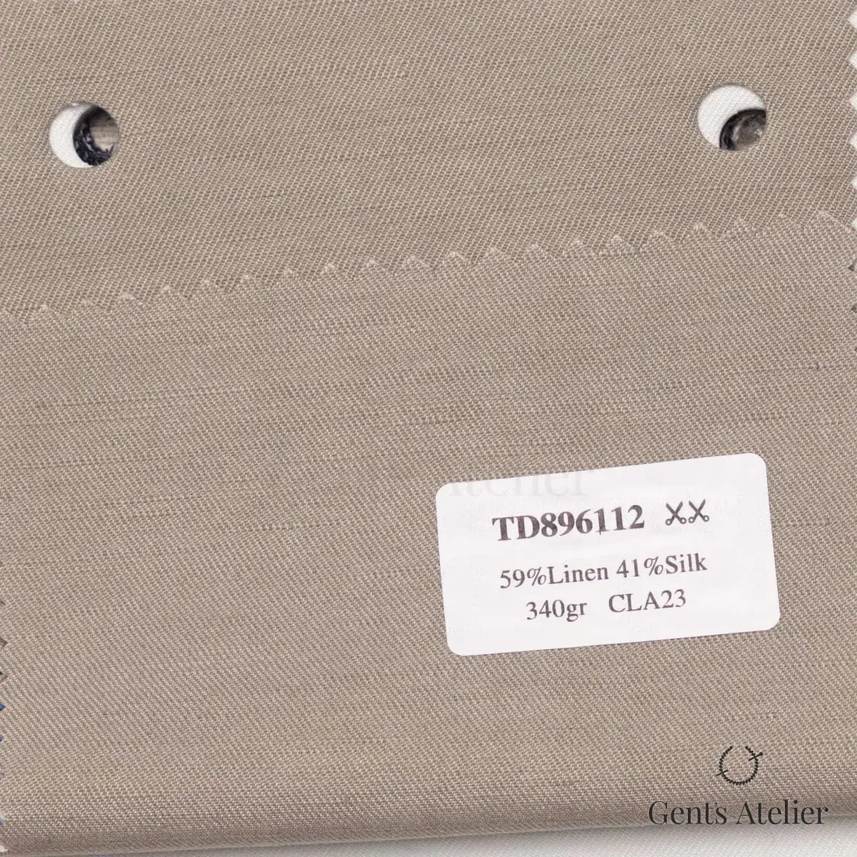 Образец ткани Dormeuil TD896112 с этикеткой, бежевый
