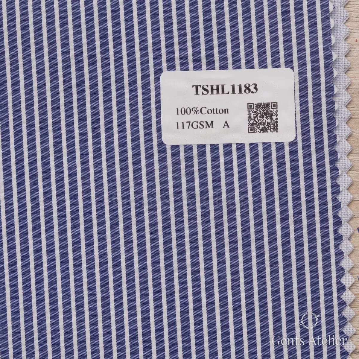 Образец ткани Geneva TSHL1183 с этикеткой, тёмно-синий
