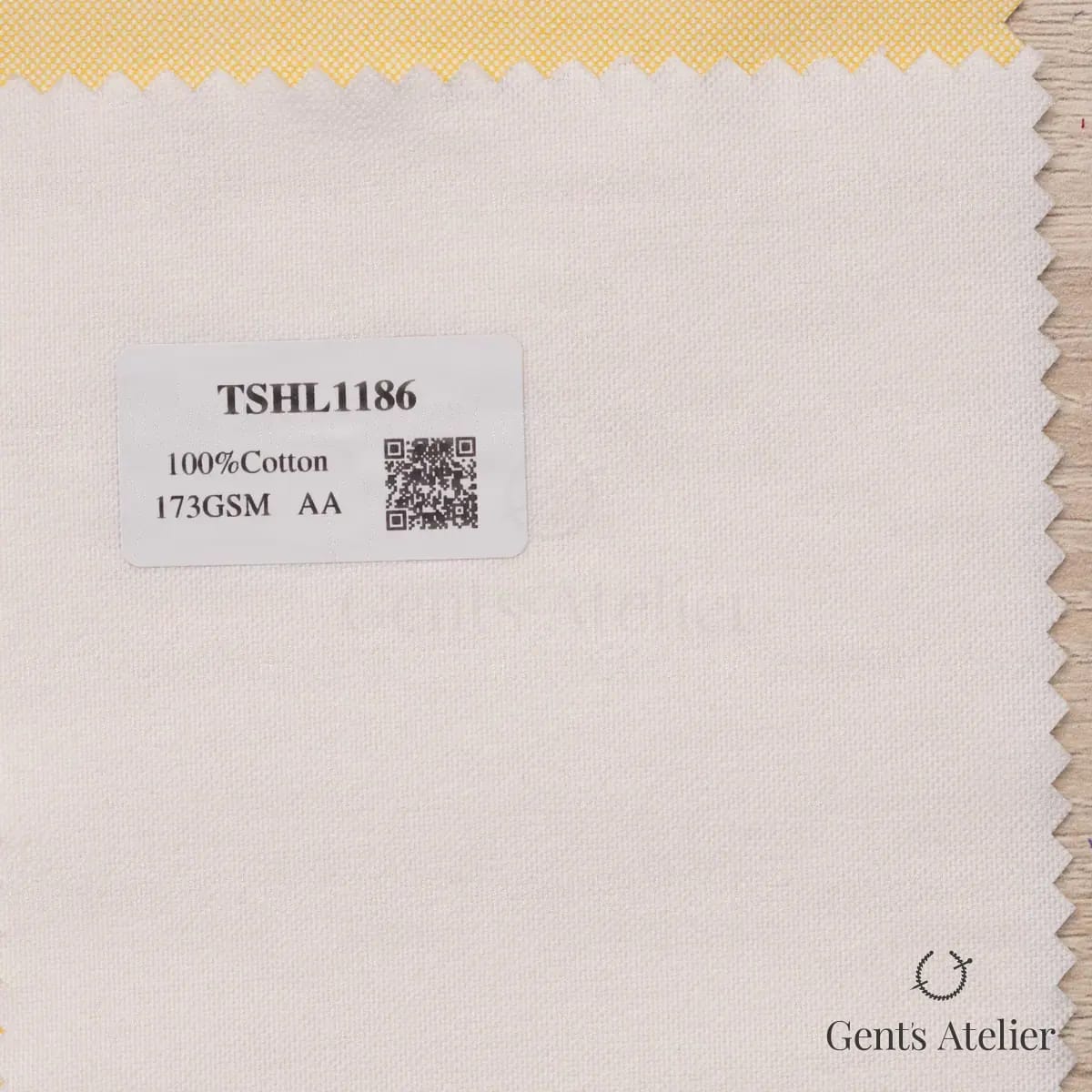 Образец ткани Geneva TSHL1186 с этикеткой, молочный