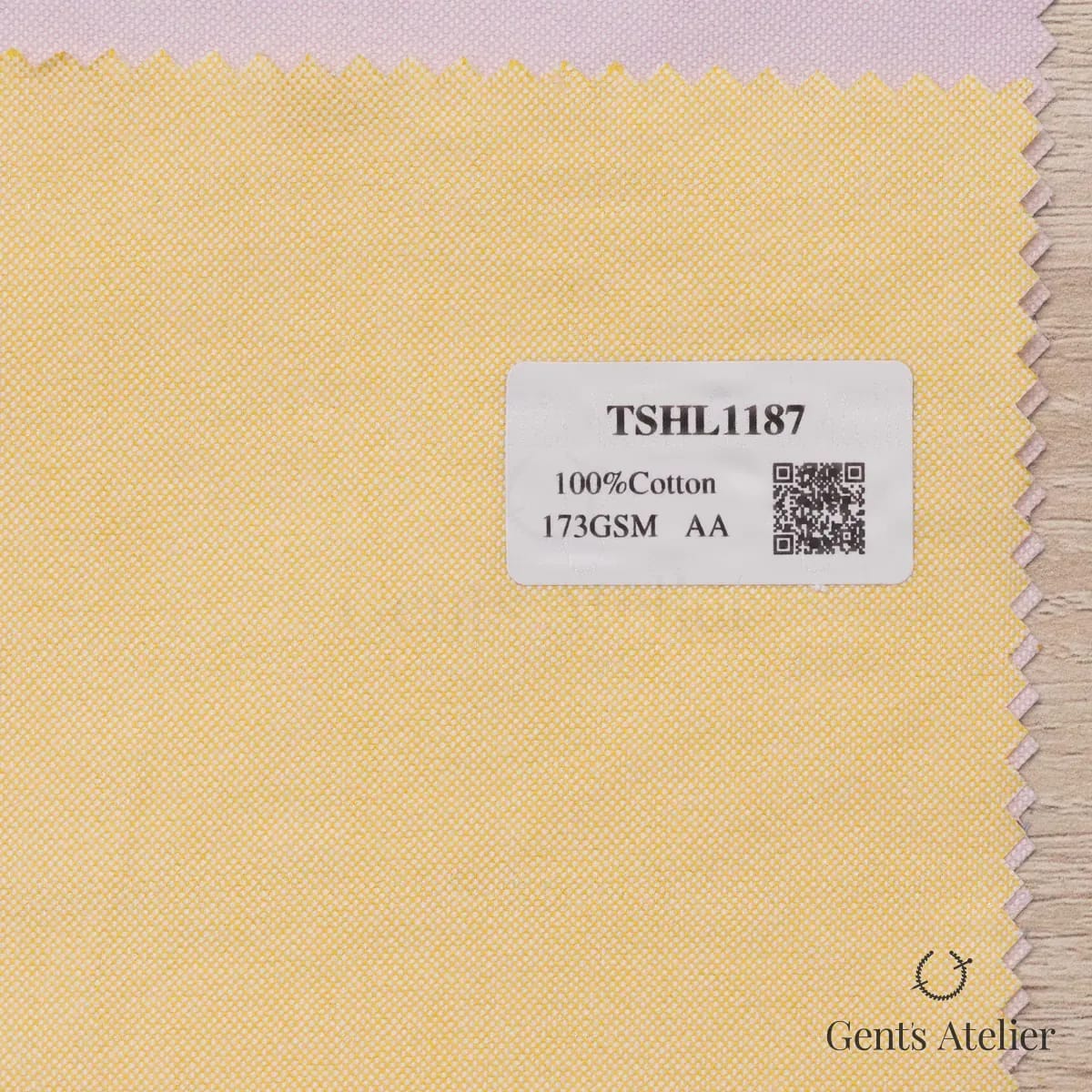 Образец ткани Geneva TSHL1187 с этикеткой, жёлтый