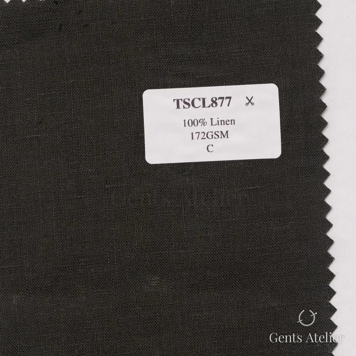 Образец ткани Lucerne TSCL877 с этикеткой, тёмно-оливковый
