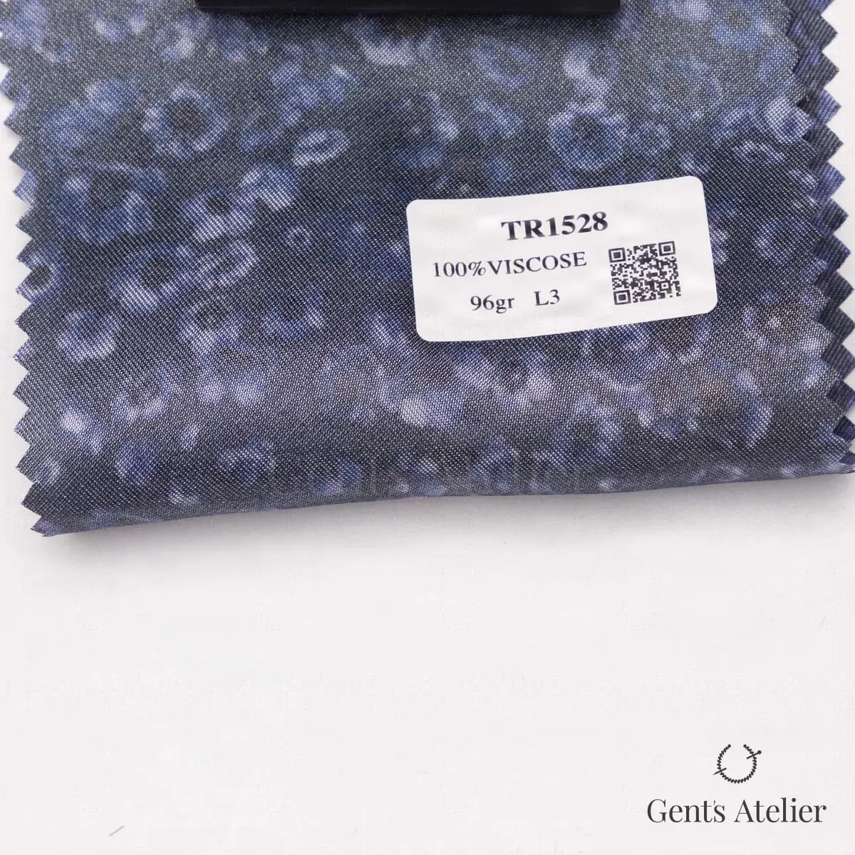 Образец ткани Luxury Distinctive TR1528 с этикеткой, тёмно-синий