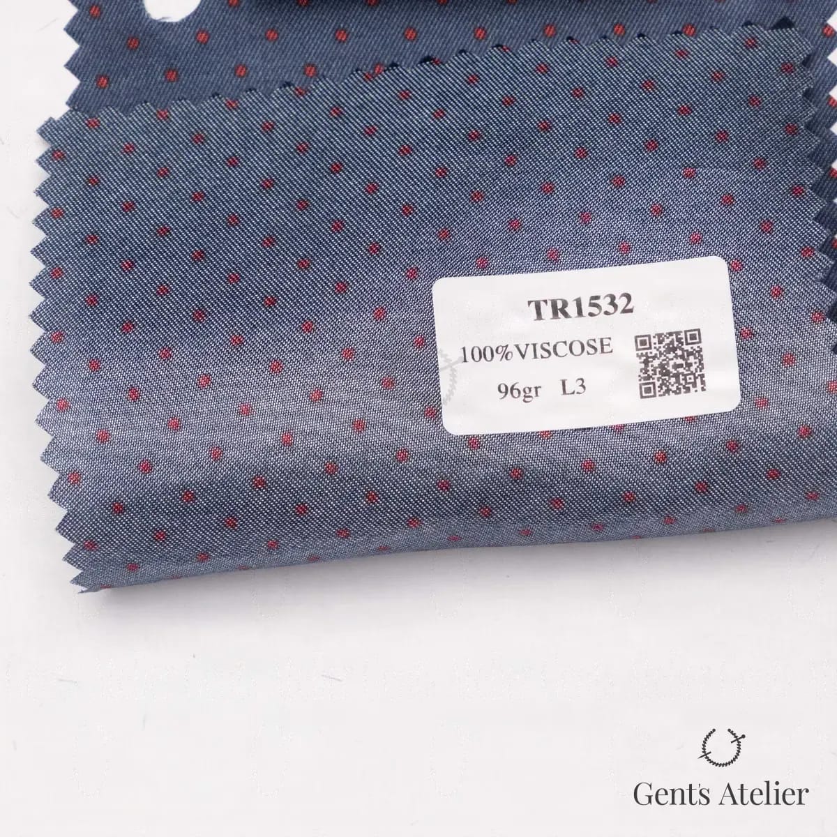 Образец ткани Luxury Distinctive TR1532 с этикеткой, тёмно-синий