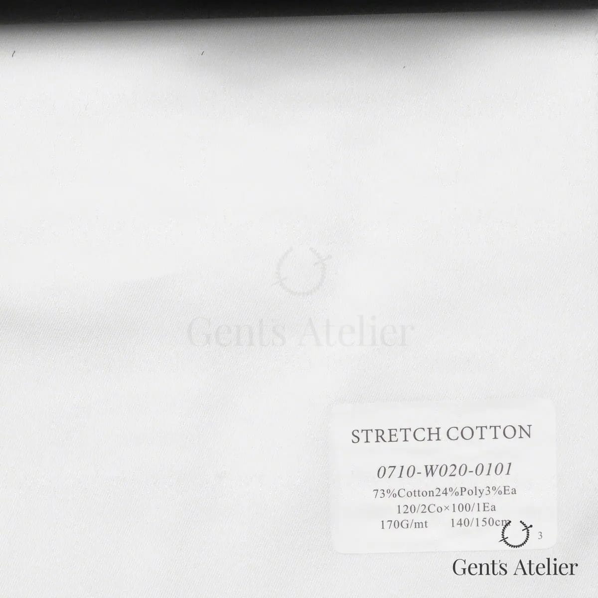 Образец ткани Canclini 0710-W020-0101 с этикеткой, белый
