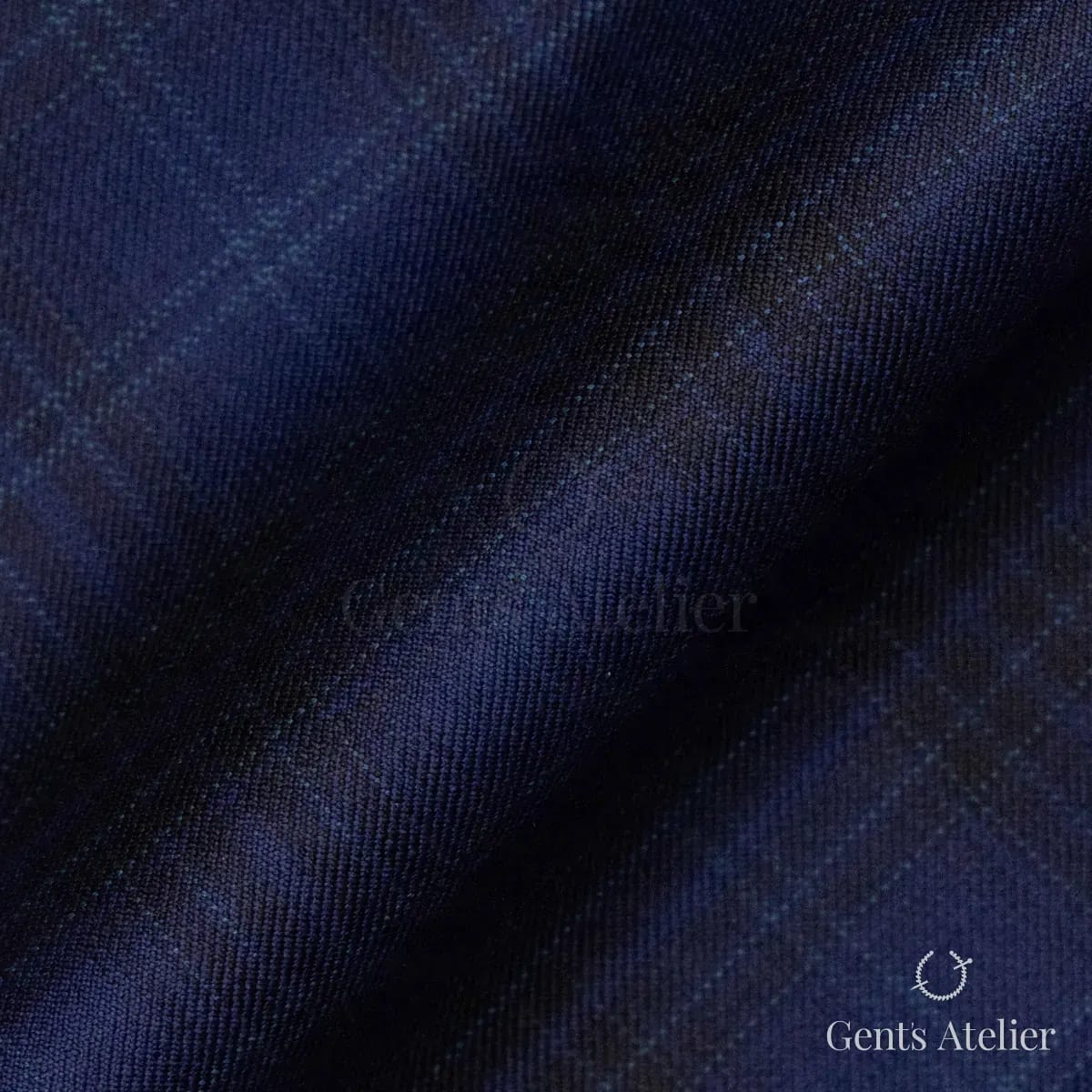 Драпировка ткани Huddersfield 252843-Navy-A крупным планом