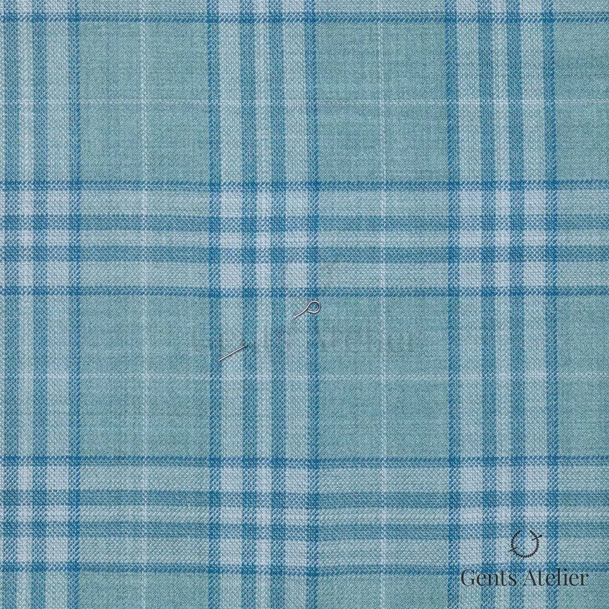 Костюм из Huddersfield 252847-A — светло-бирюзовый, 100% шерсть