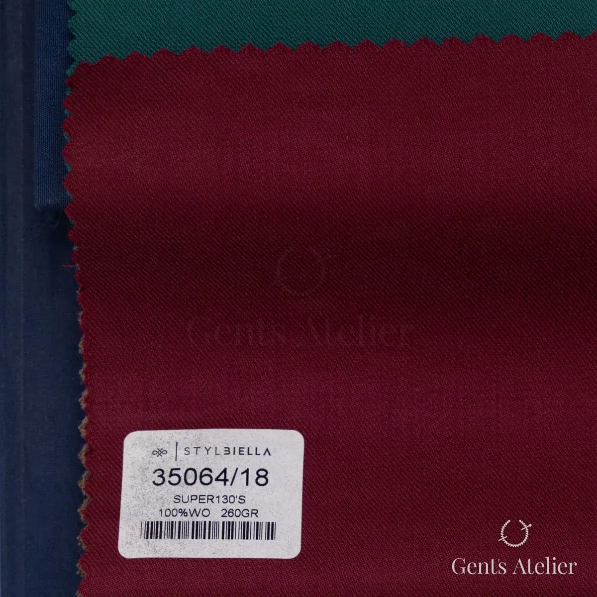 Образец ткани Stylbiella 35064/18 с этикеткой, бордовый