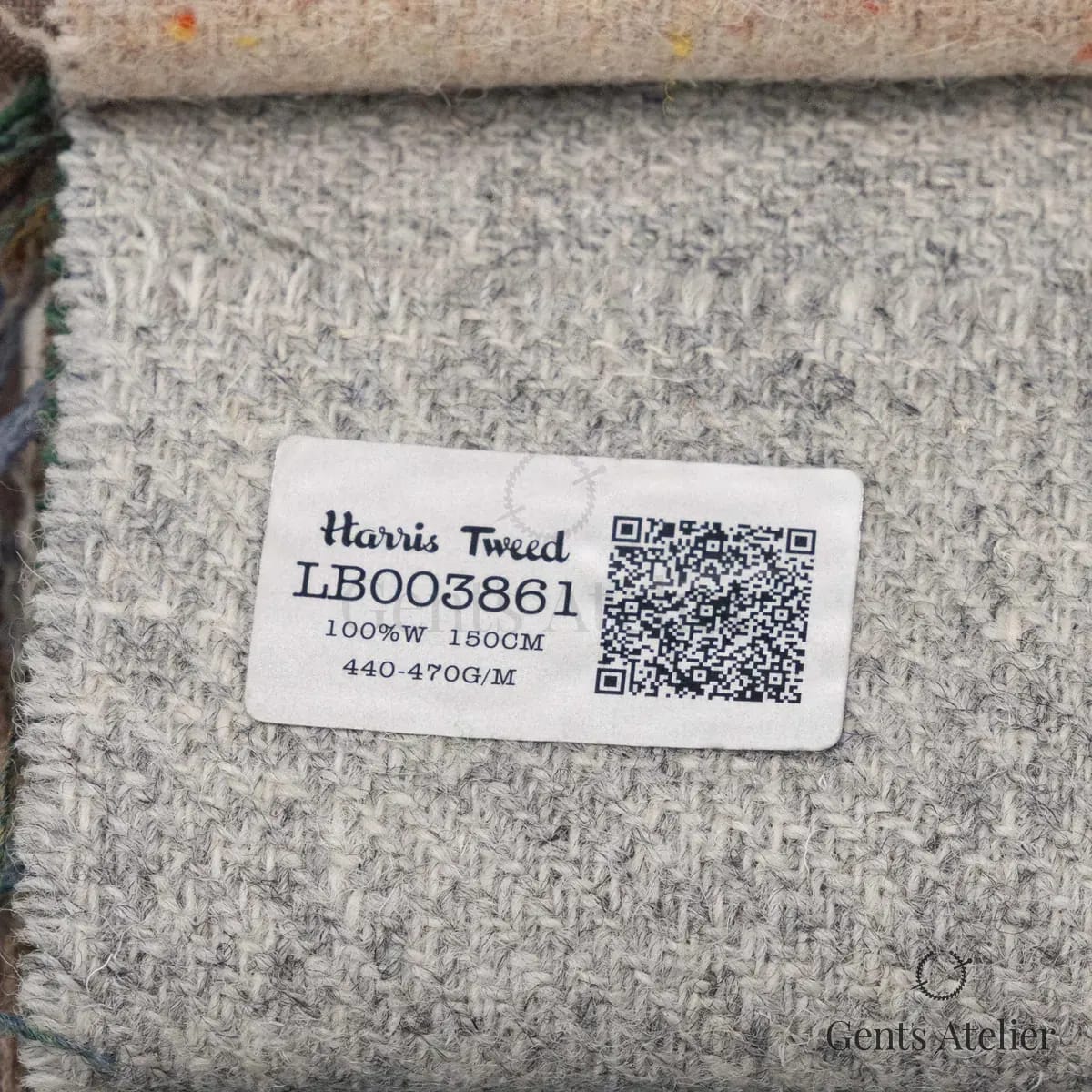 Образец ткани Harris Tweed LB003861 с этикеткой, серый