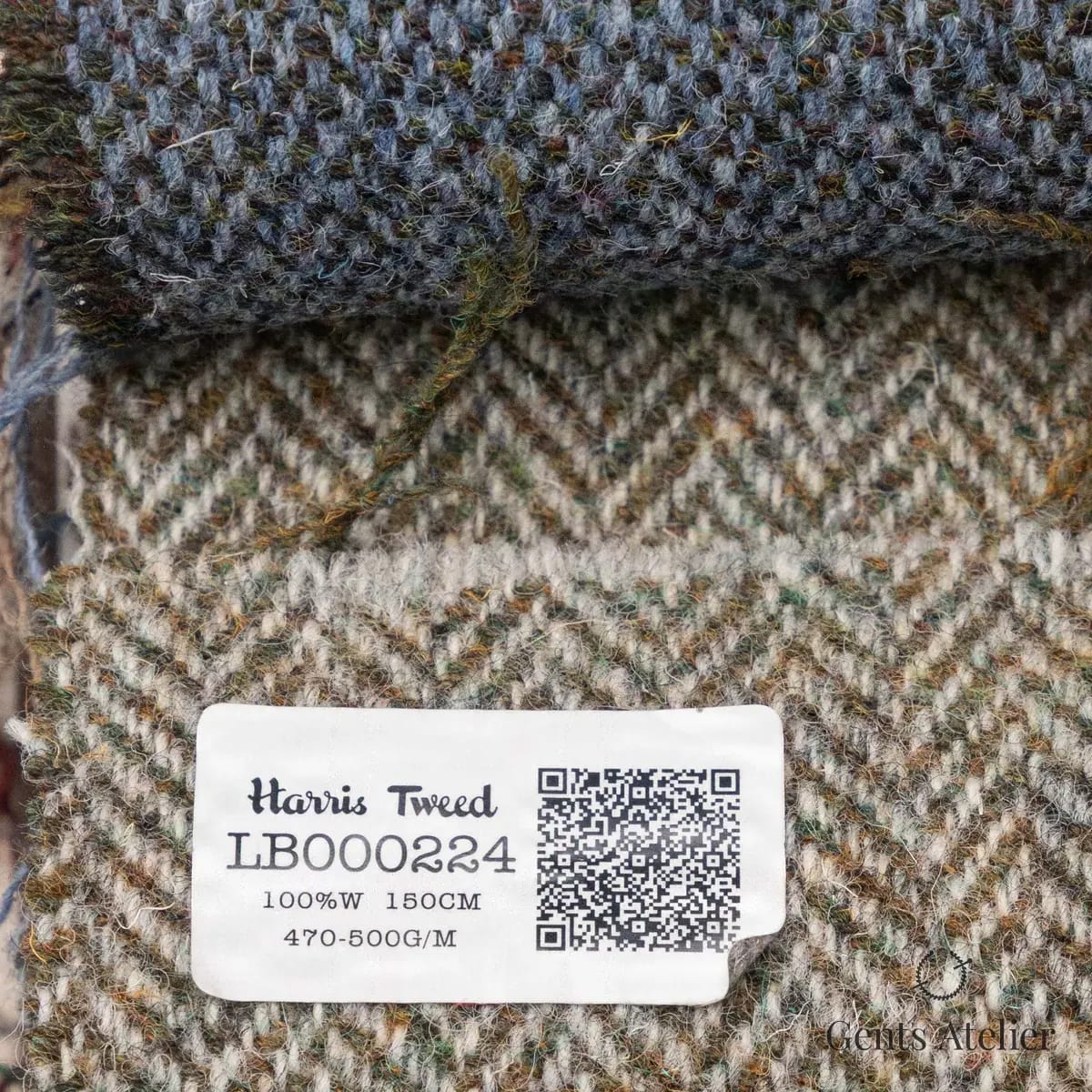 Образец ткани Harris Tweed LB000224 с этикеткой, бежевый