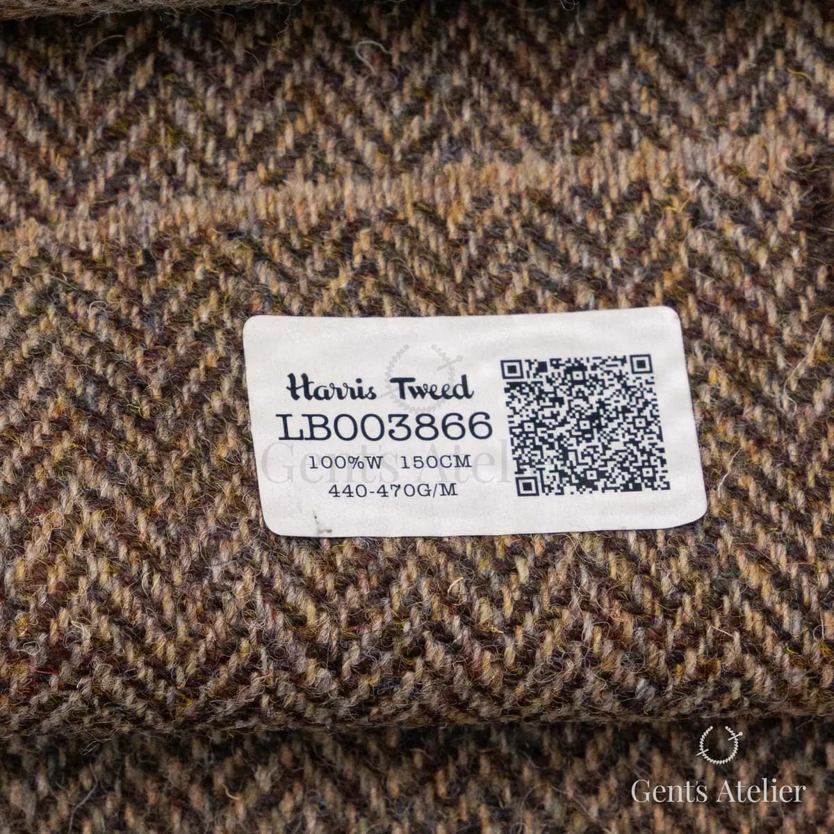 Образец ткани Harris Tweed LB003866 с этикеткой, песочный