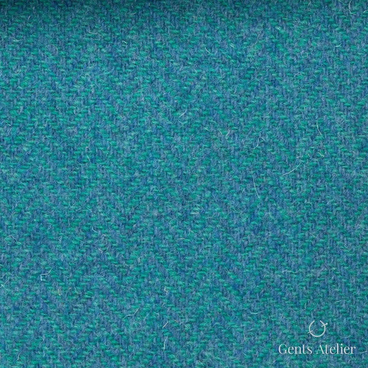 Пальто из Harris Tweed LB000201 — бирюзовый, 100% шерсть
