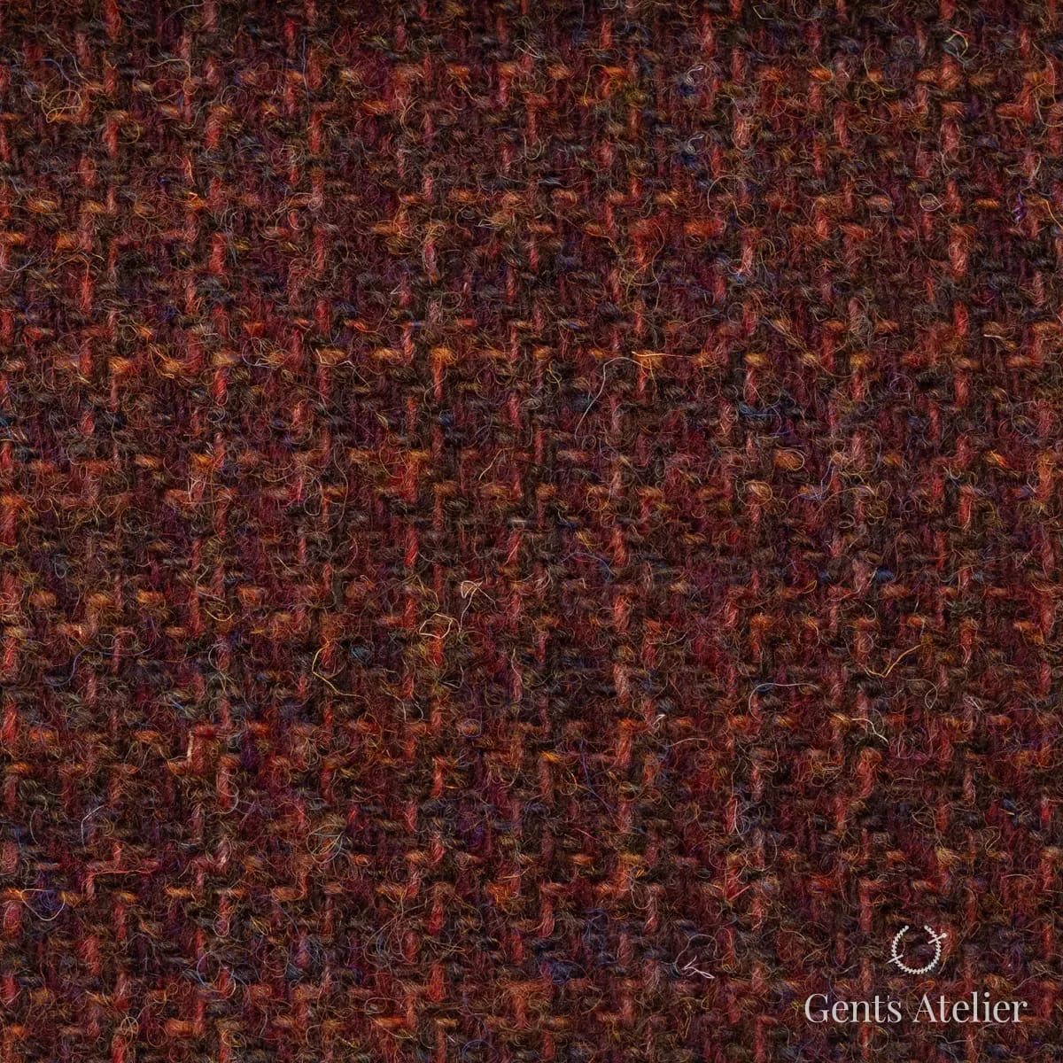Пальто из Harris Tweed LB002040 — бордовый, 100% шерсть