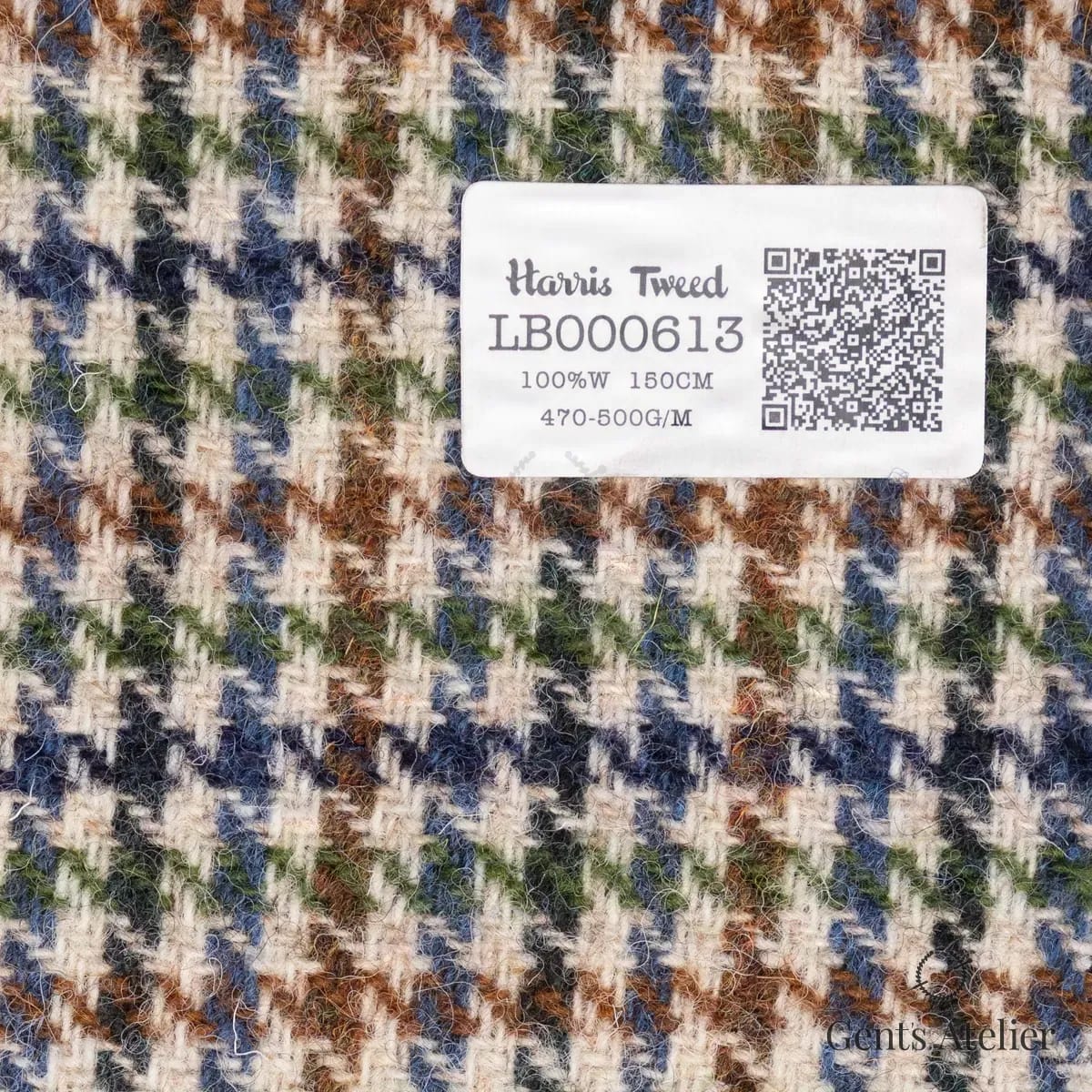 Образец ткани Harris Tweed LB000613 с этикеткой, мультиколор