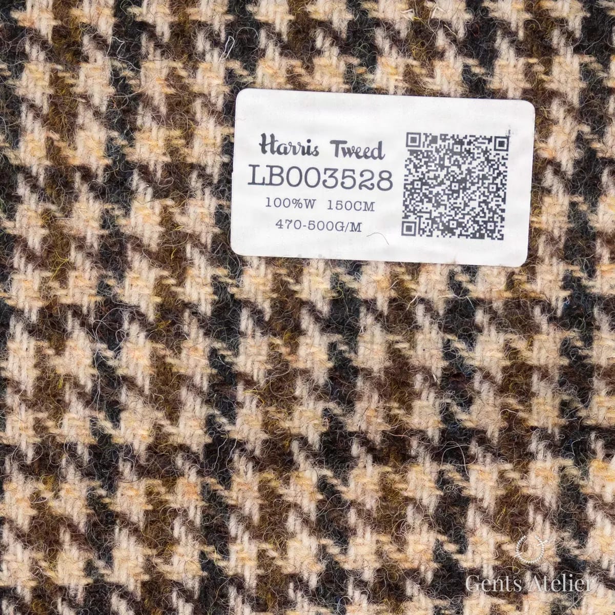 Образец ткани Harris Tweed LB003528 с этикеткой, бежевый