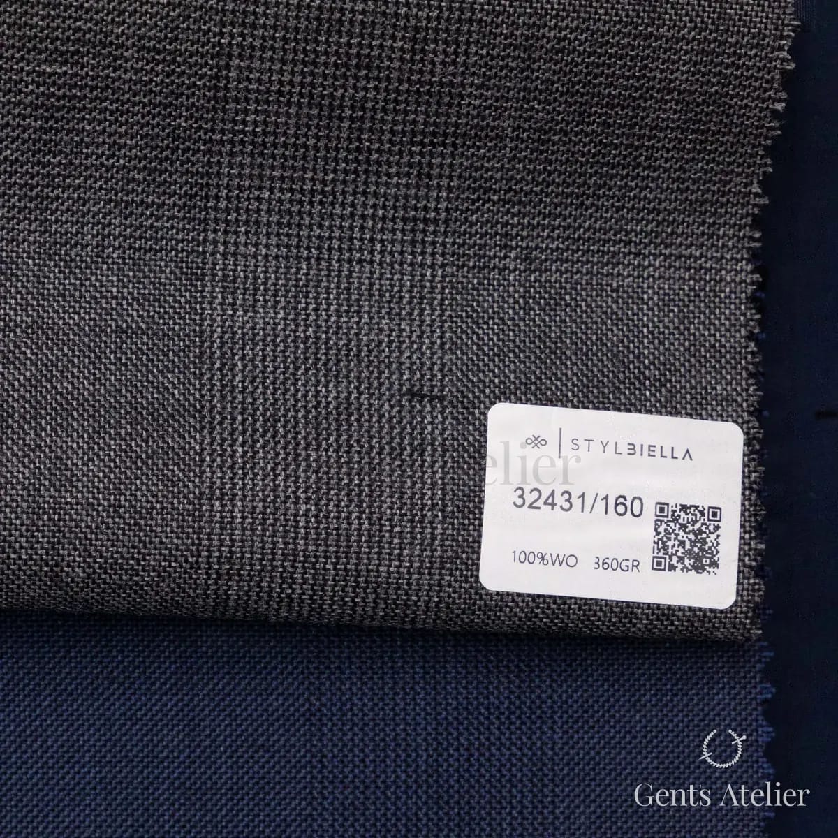 Образец ткани Stylbiella 32431/160 с этикеткой, серый