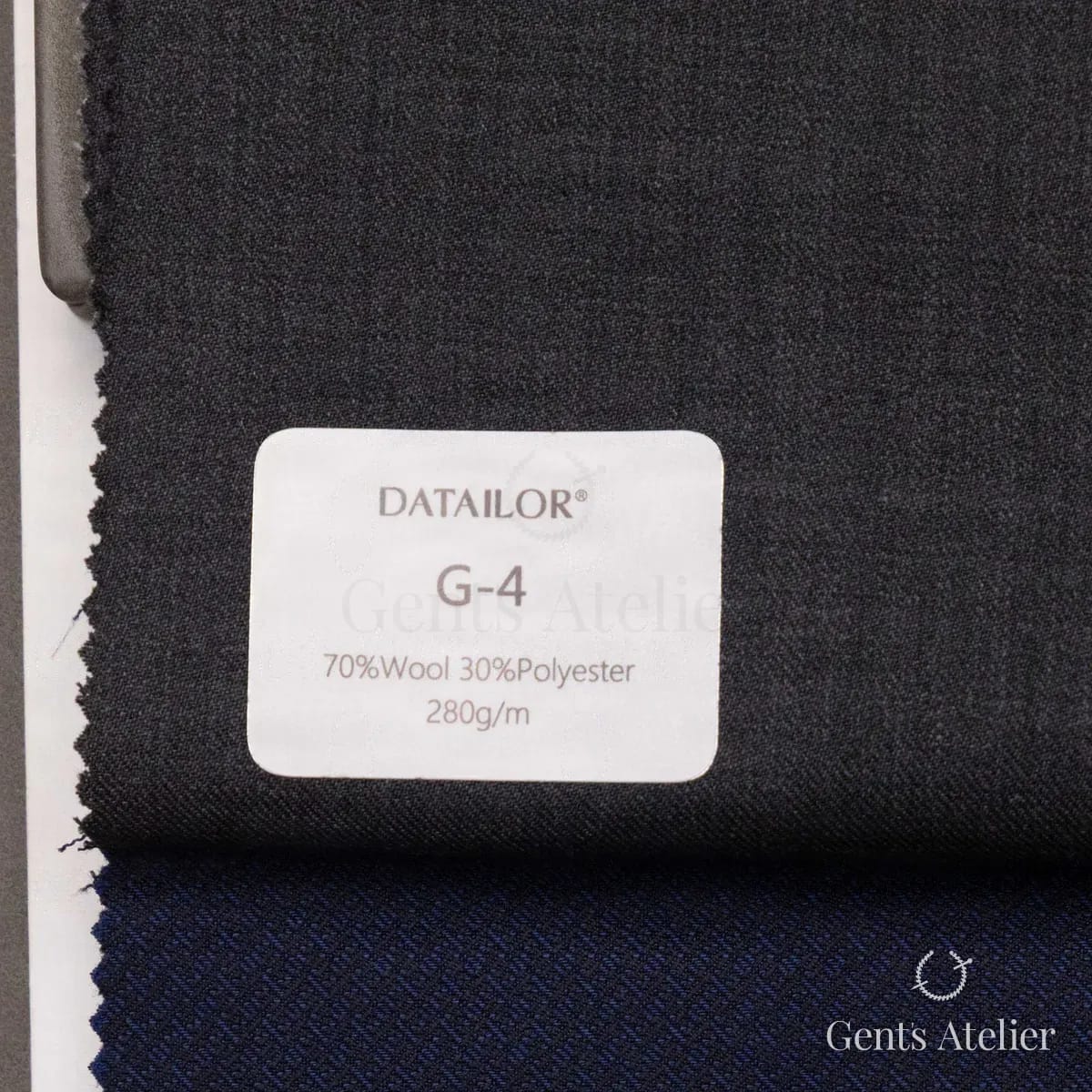 Образец ткани Tailor G-4 с этикеткой, тёмно-серый
