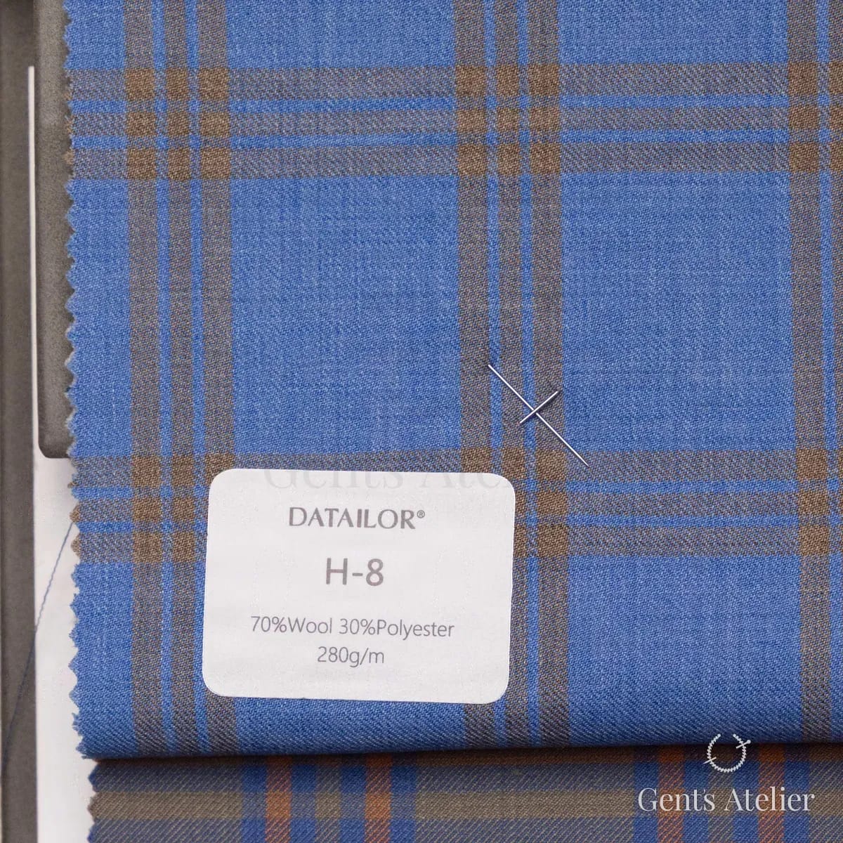 Образец ткани Tailor H-8 с этикеткой, голубой