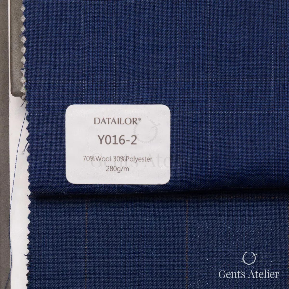 Образец ткани Tailor Y016-2 с этикеткой, тёмно-синий