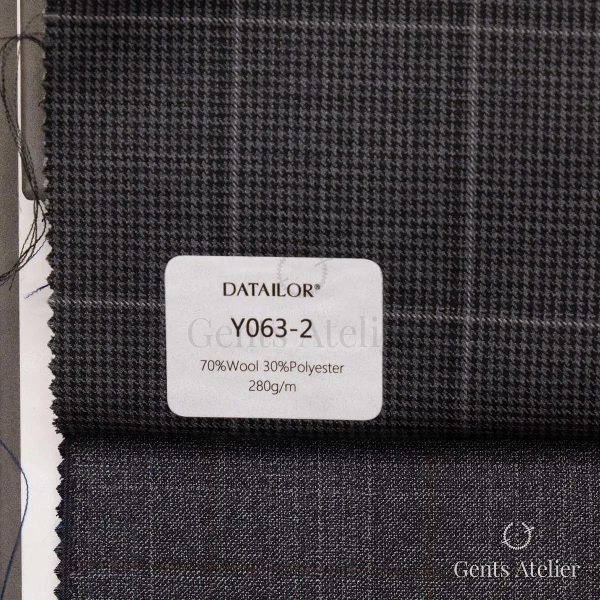 Образец ткани Tailor Y063-2 с этикеткой, тёмно-серый