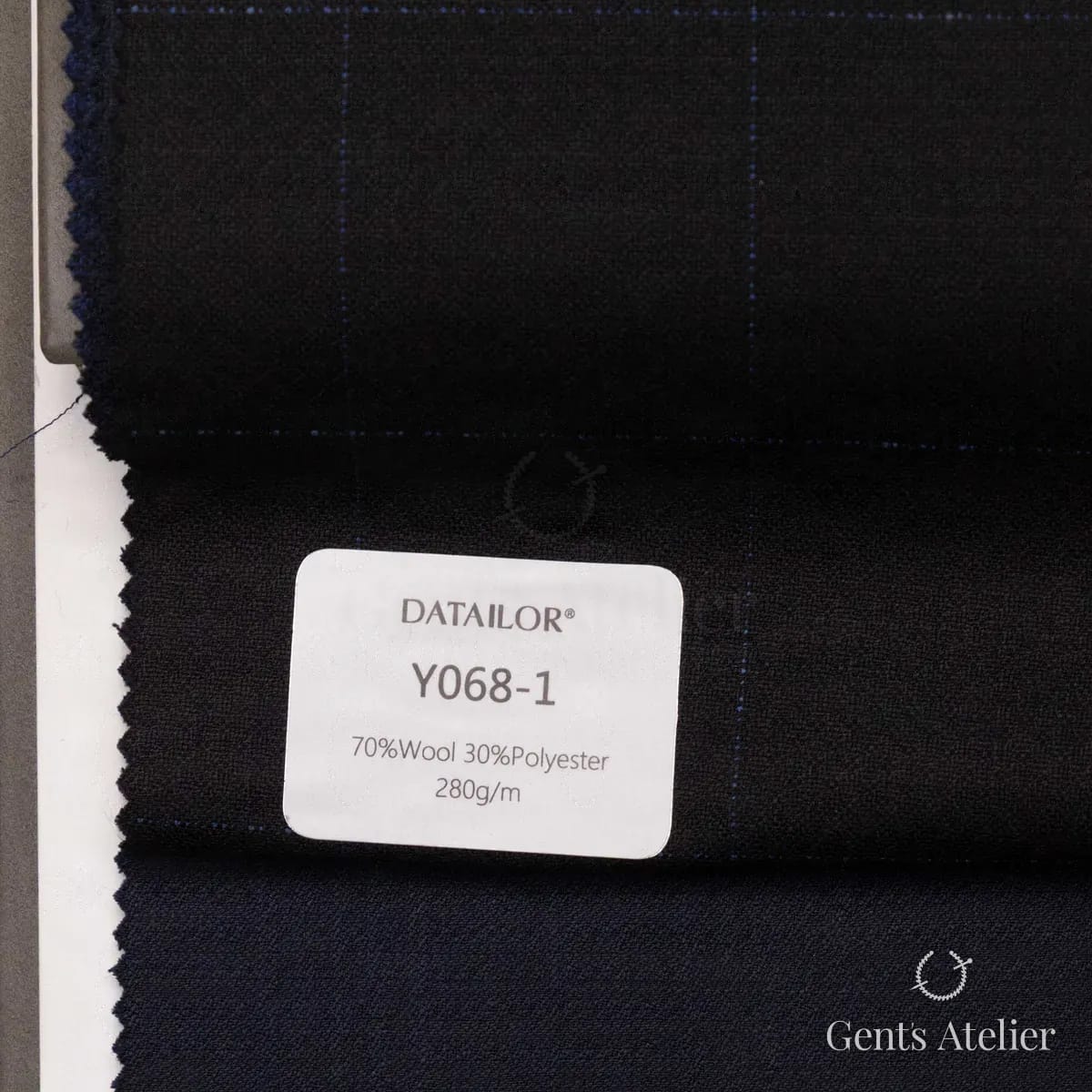 Образец ткани Tailor Y068-1 с этикеткой, чёрный