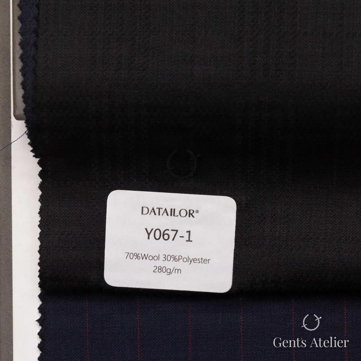 Образец ткани Tailor Y067-1 с этикеткой, чёрный