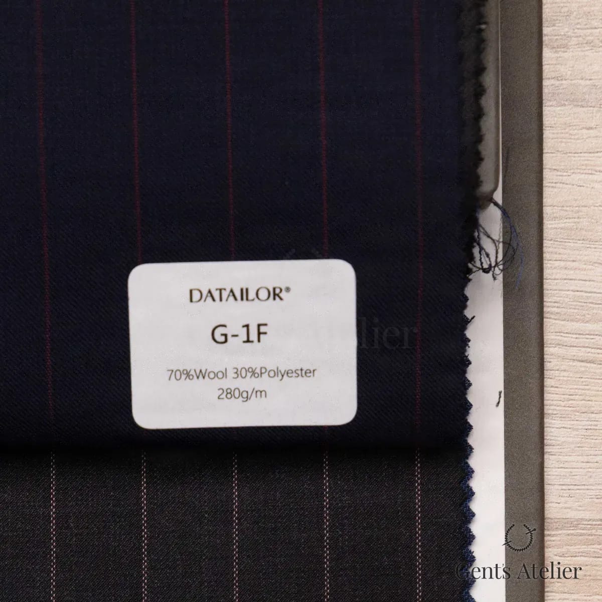 Образец ткани Tailor G-1F с этикеткой, тёмно-синий
