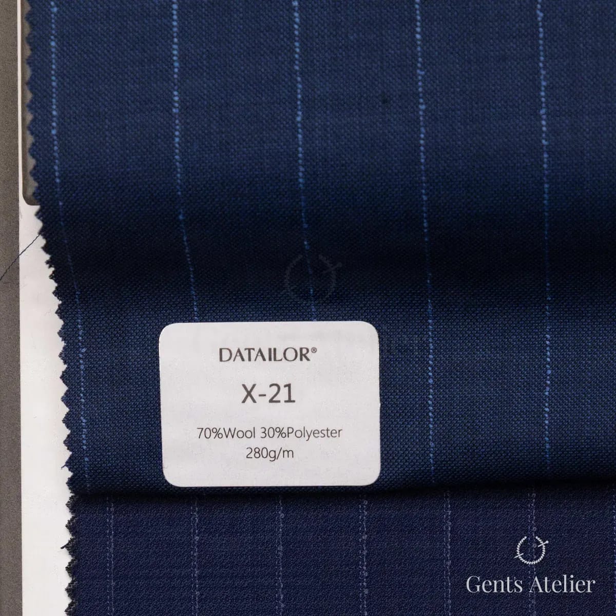 Образец ткани Tailor X-21 с этикеткой, тёмно-синий
