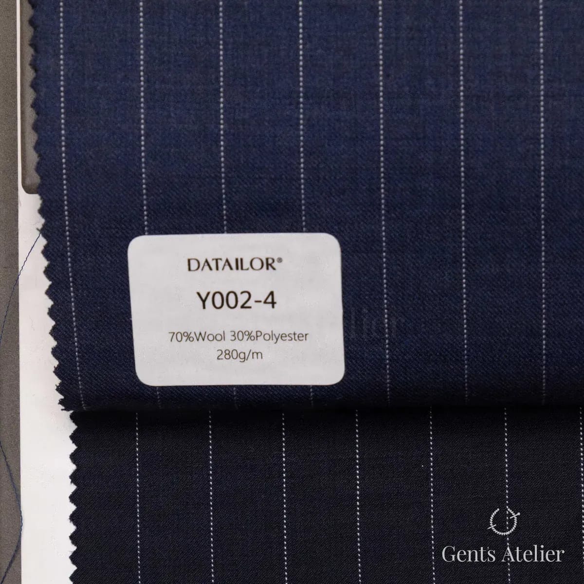 Образец ткани Tailor Y002-4 с этикеткой, тёмно-синий