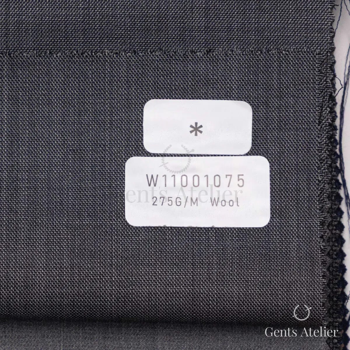 Образец ткани Tailor W11001075 с этикеткой, серый