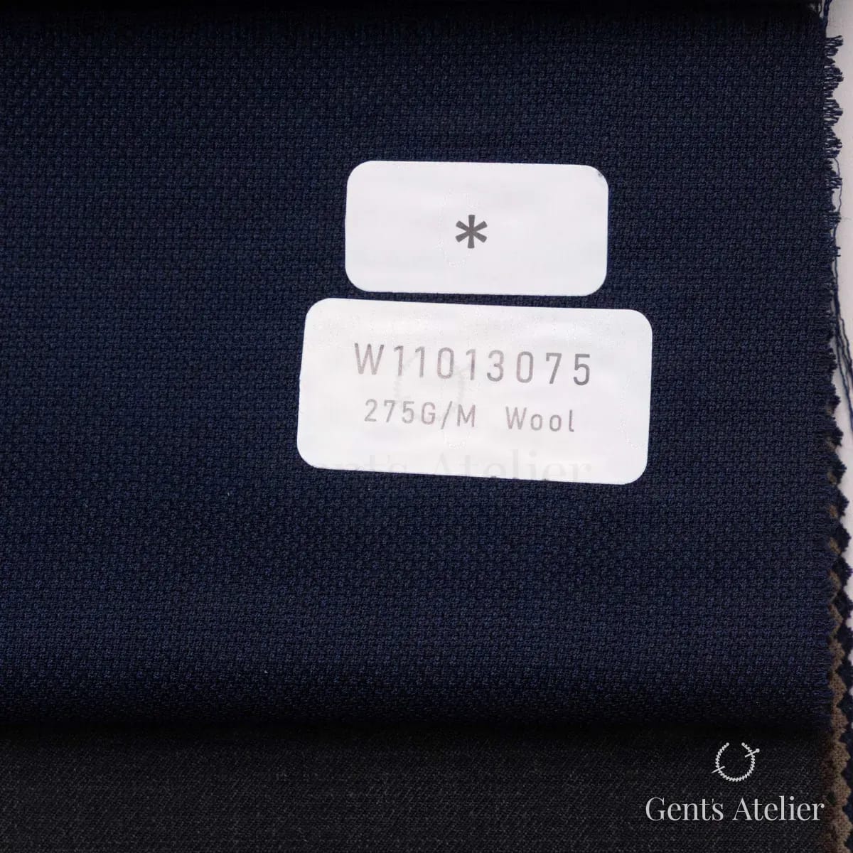 Образец ткани Tailor W11013075 с этикеткой, тёмно-синий