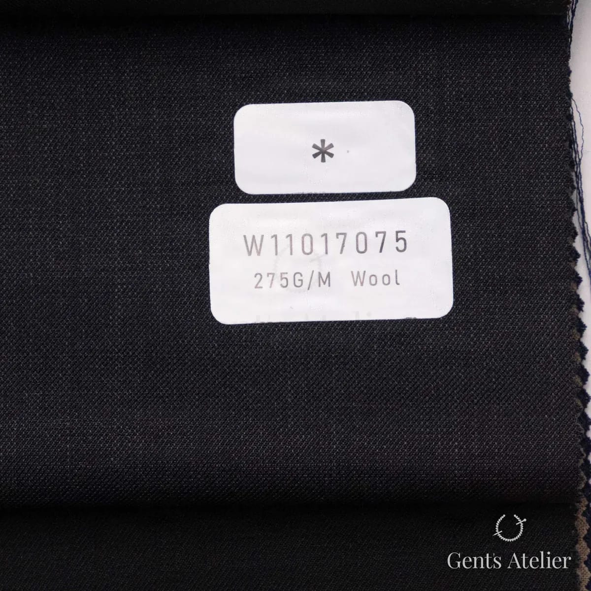 Образец ткани Tailor W11017075 с этикеткой, чёрный