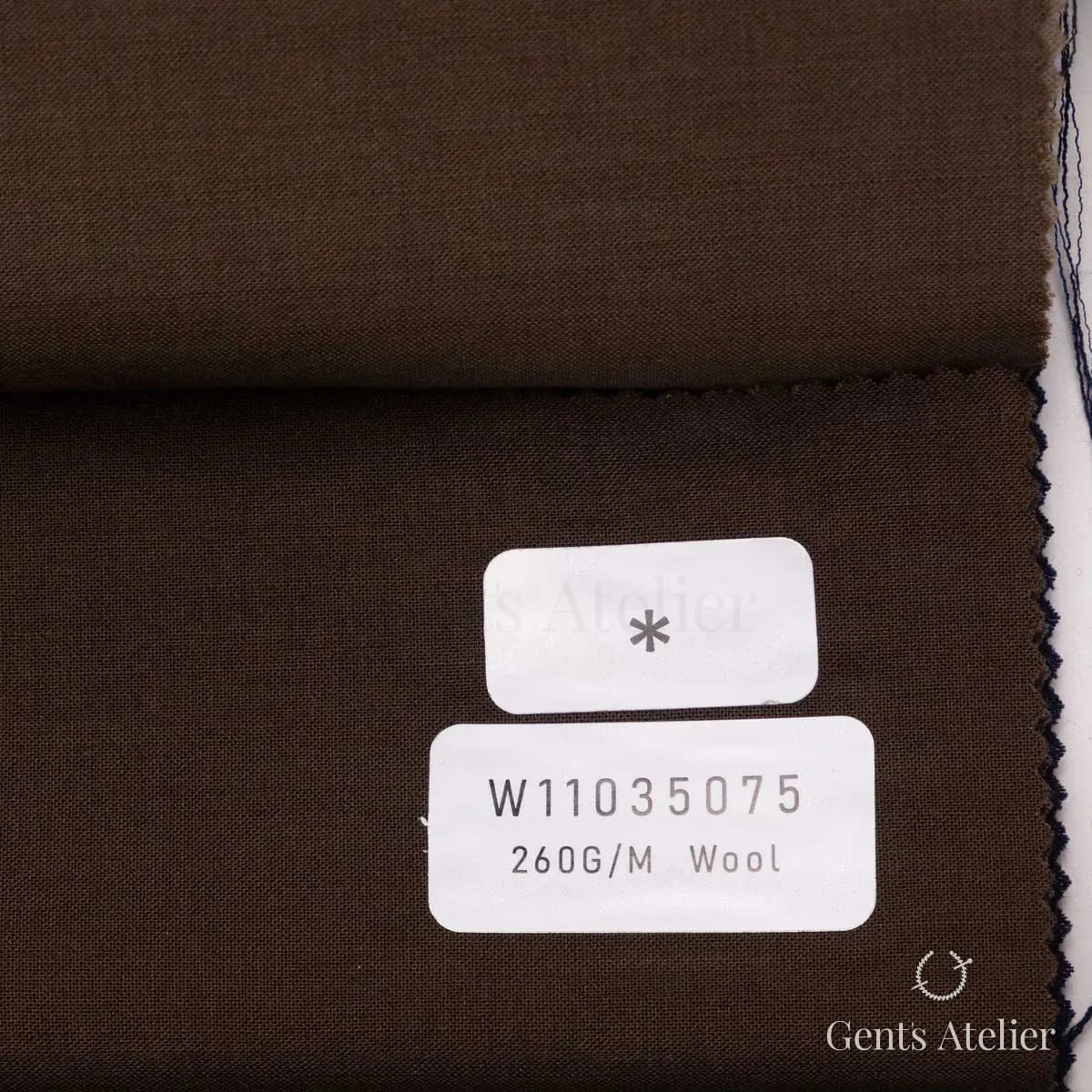 Образец ткани Tailor W11035075 с этикеткой, тёмно-коричневый