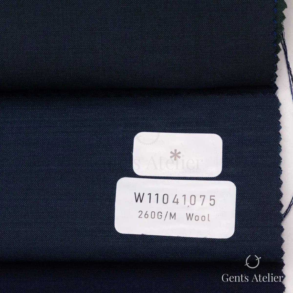 Образец ткани Tailor W11041075 с этикеткой, тёмно-синий