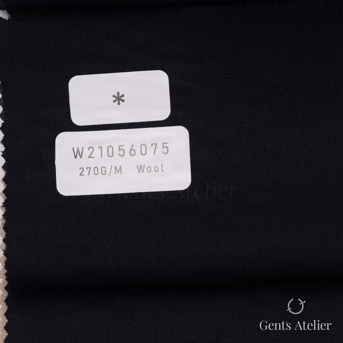 Образец ткани Tailor W21056075 с этикеткой, чёрный