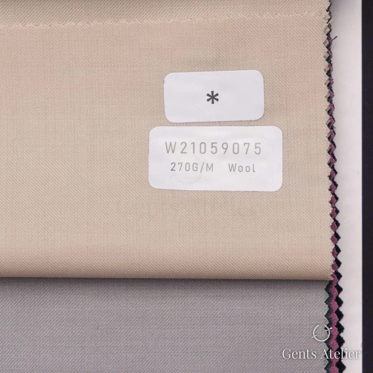 Образец ткани Tailor W21059075 с этикеткой, светло-бежевый