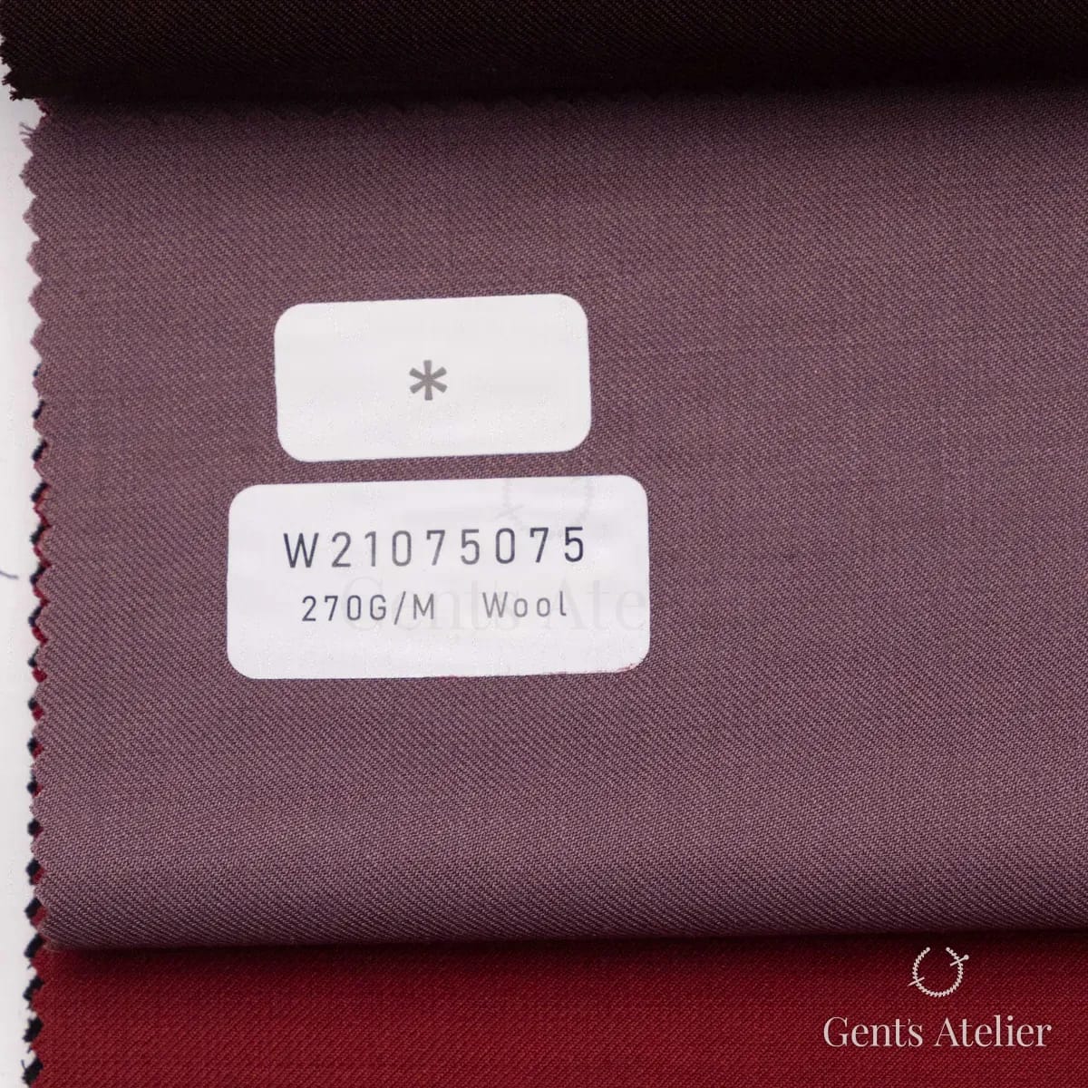 Образец ткани Tailor W21075075 с этикеткой, пыльно-сиреневый