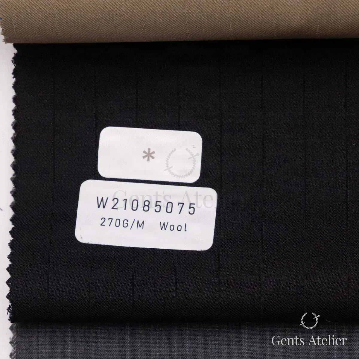 Образец ткани Tailor W21085075 с этикеткой, чёрный