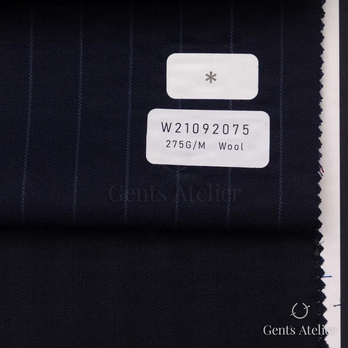 Образец ткани Tailor W21092075 с этикеткой, тёмно-синий