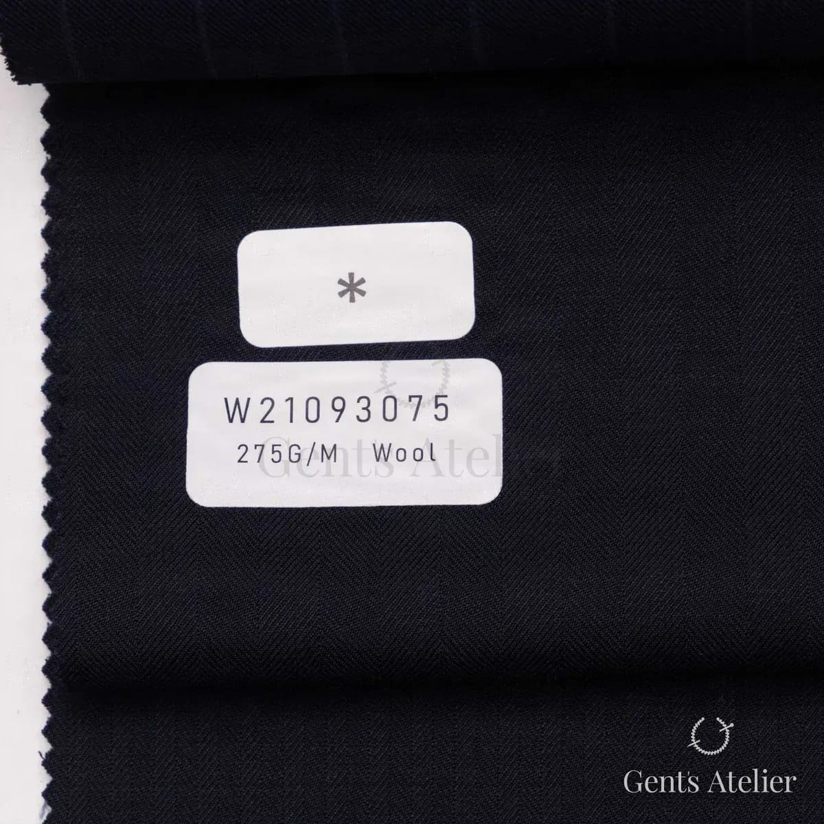 Образец ткани Tailor W21093075 с этикеткой, тёмно-синий