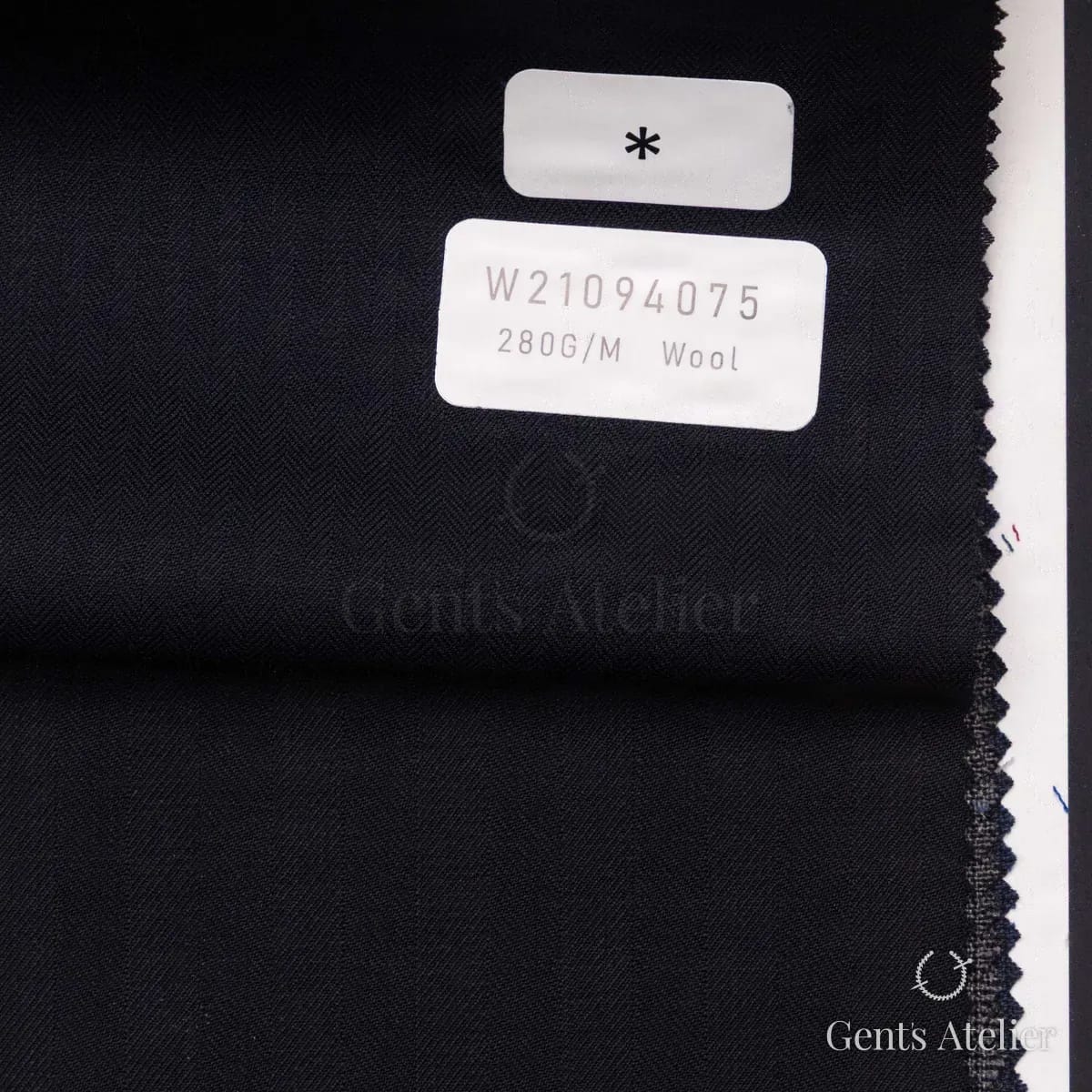 Образец ткани Tailor W21094075 с этикеткой, тёмно-синий