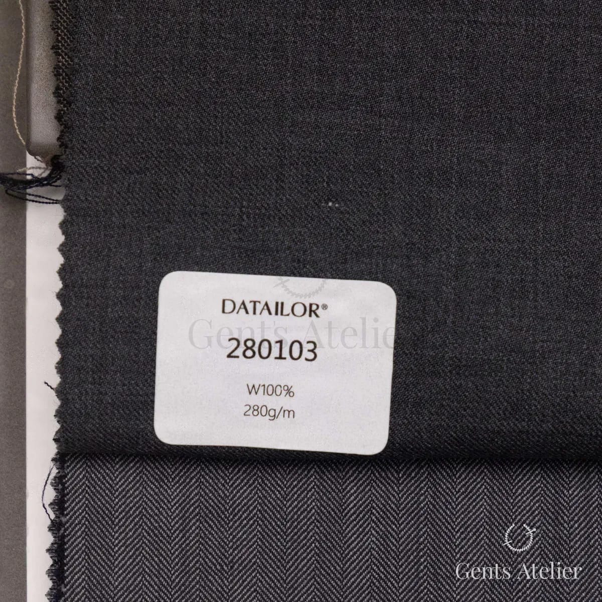 Образец ткани Tailor 280103 с этикеткой, тёмно-серый