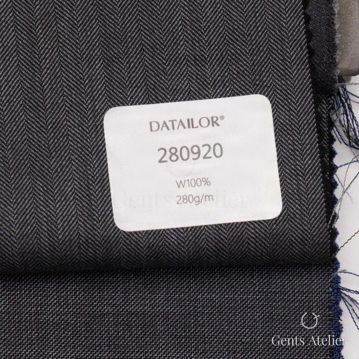 Образец ткани Tailor 280920 с этикеткой, тёмно-серый