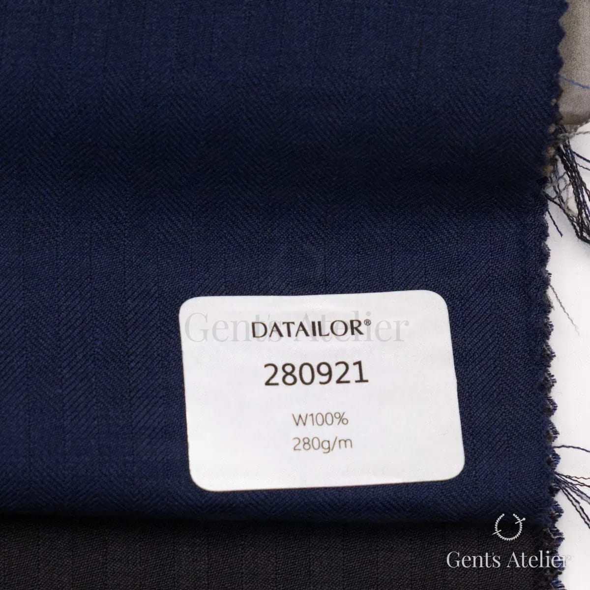 Образец ткани Tailor 280921 с этикеткой, тёмно-синий