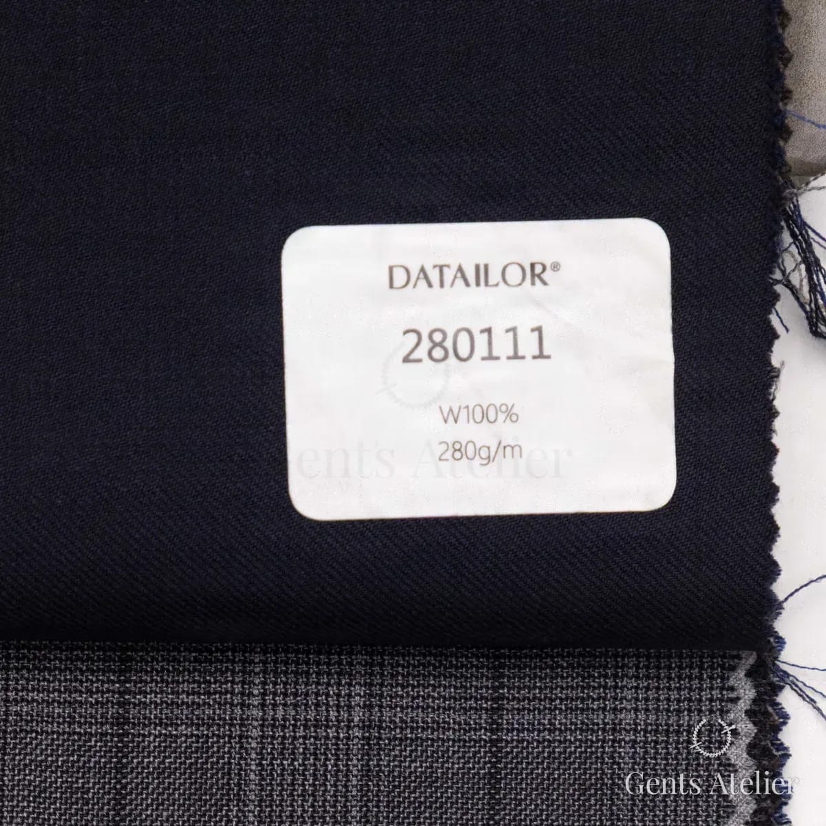 Образец ткани Tailor 280111 с этикеткой, тёмно-синий