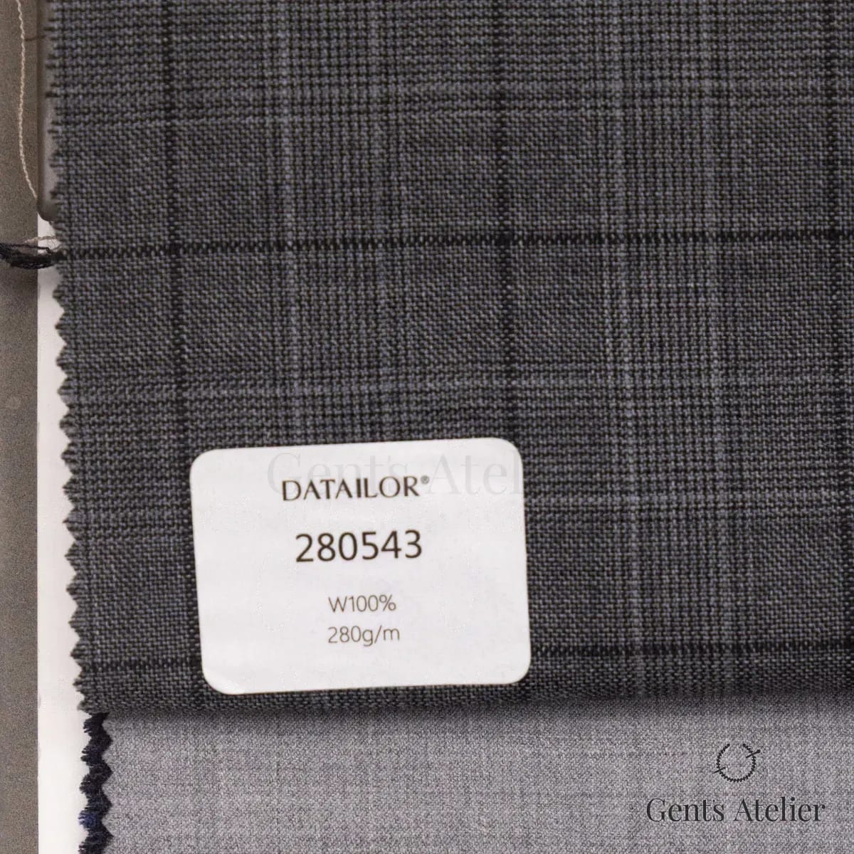 Образец ткани Tailor 280543 с этикеткой, тёмно-серый