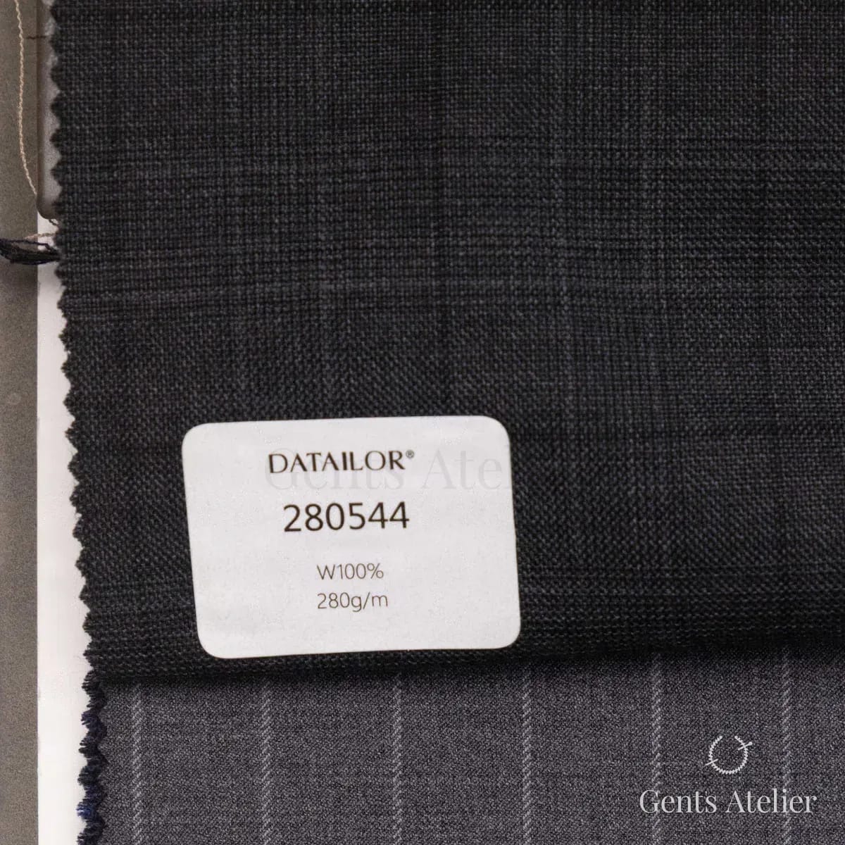 Образец ткани Tailor 280544 с этикеткой, тёмно-серый