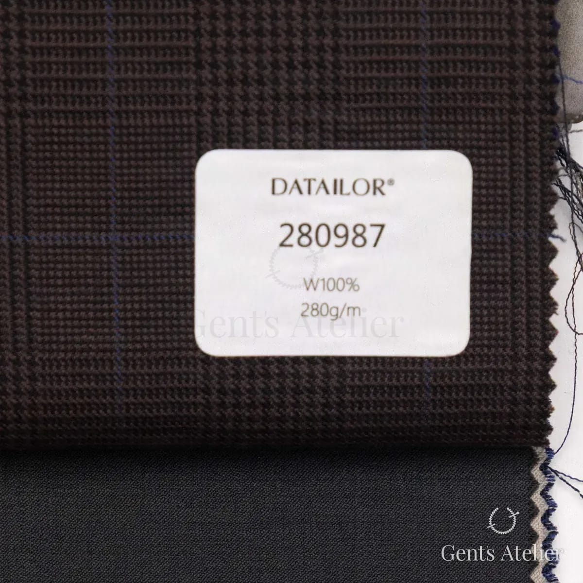 Образец ткани Tailor 280987 с этикеткой, тёмно-коричневый