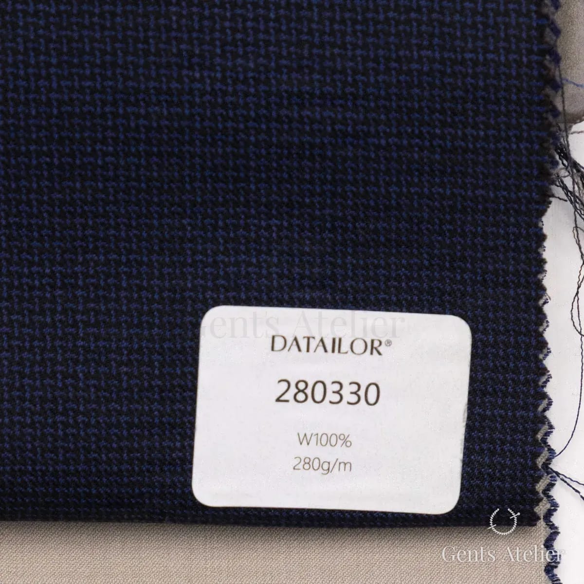 Образец ткани Tailor 280330 с этикеткой, тёмно-синий